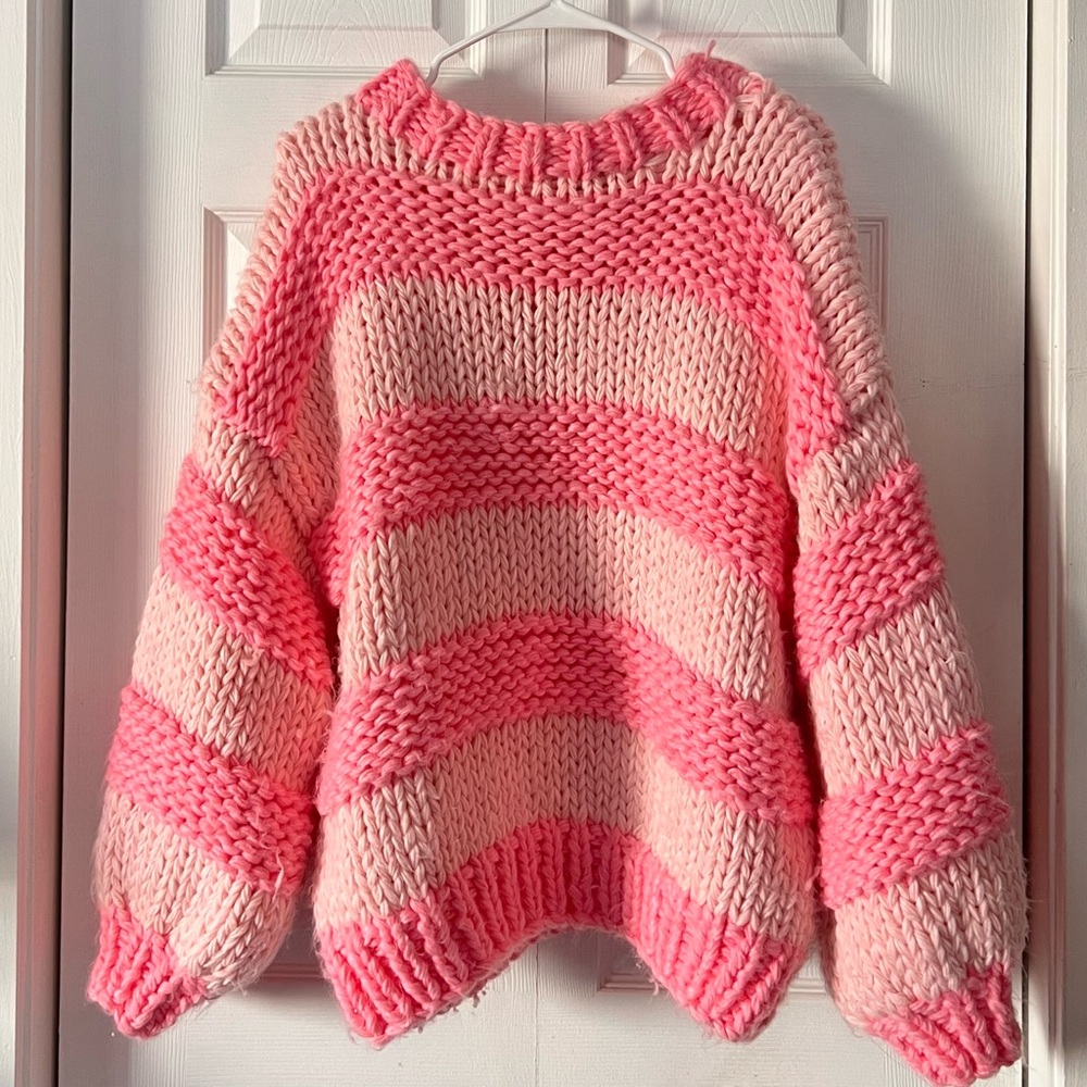 Misguided Oversized Knit Striped Sweater